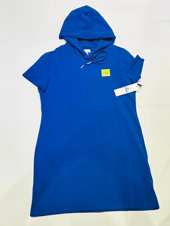 Calvin Klein Dresses & Skirts - NWT Calvin Klein Royal Blue Hooded T-Shirt Dress